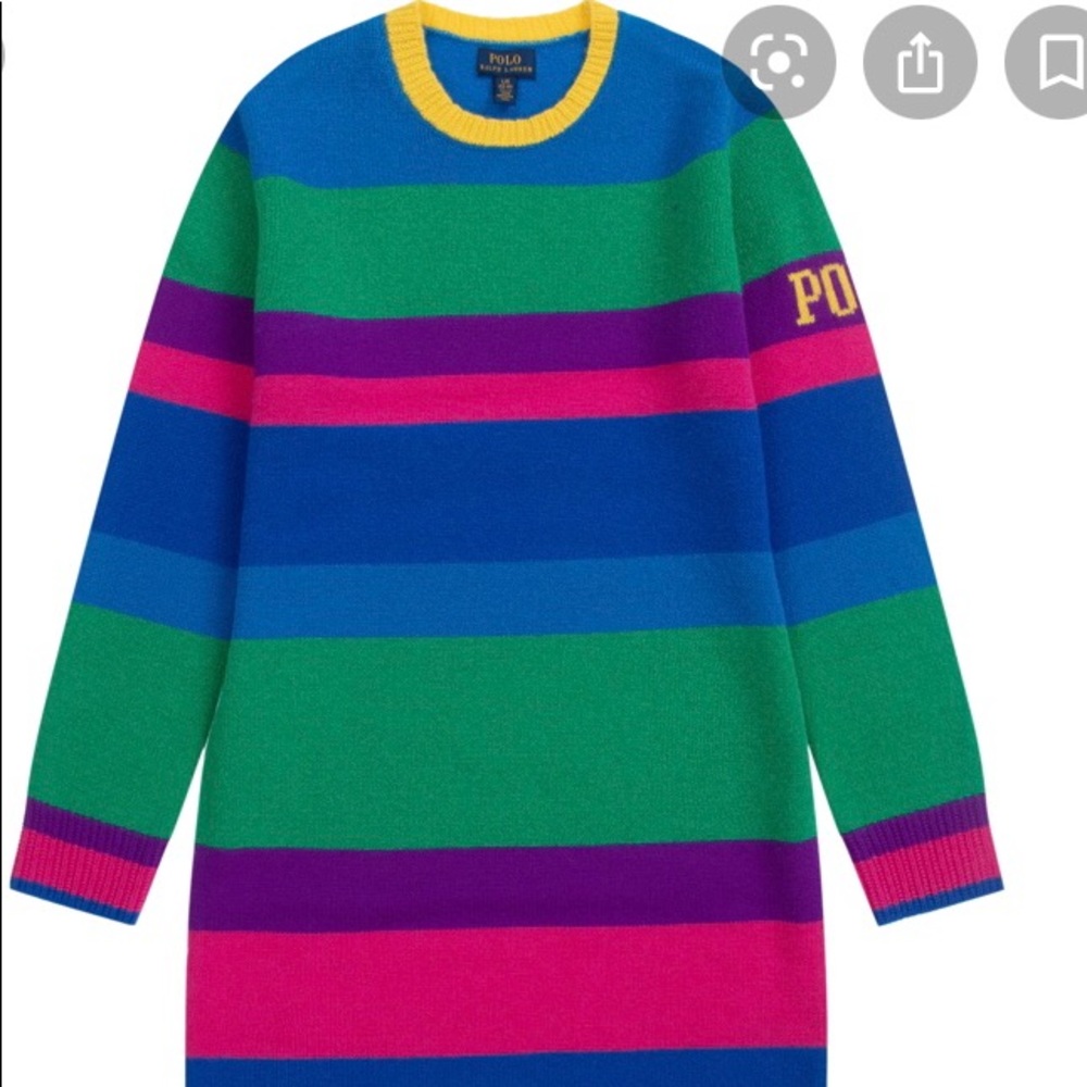 Ralph Lauren Color block Wool Sweater dress| Girls